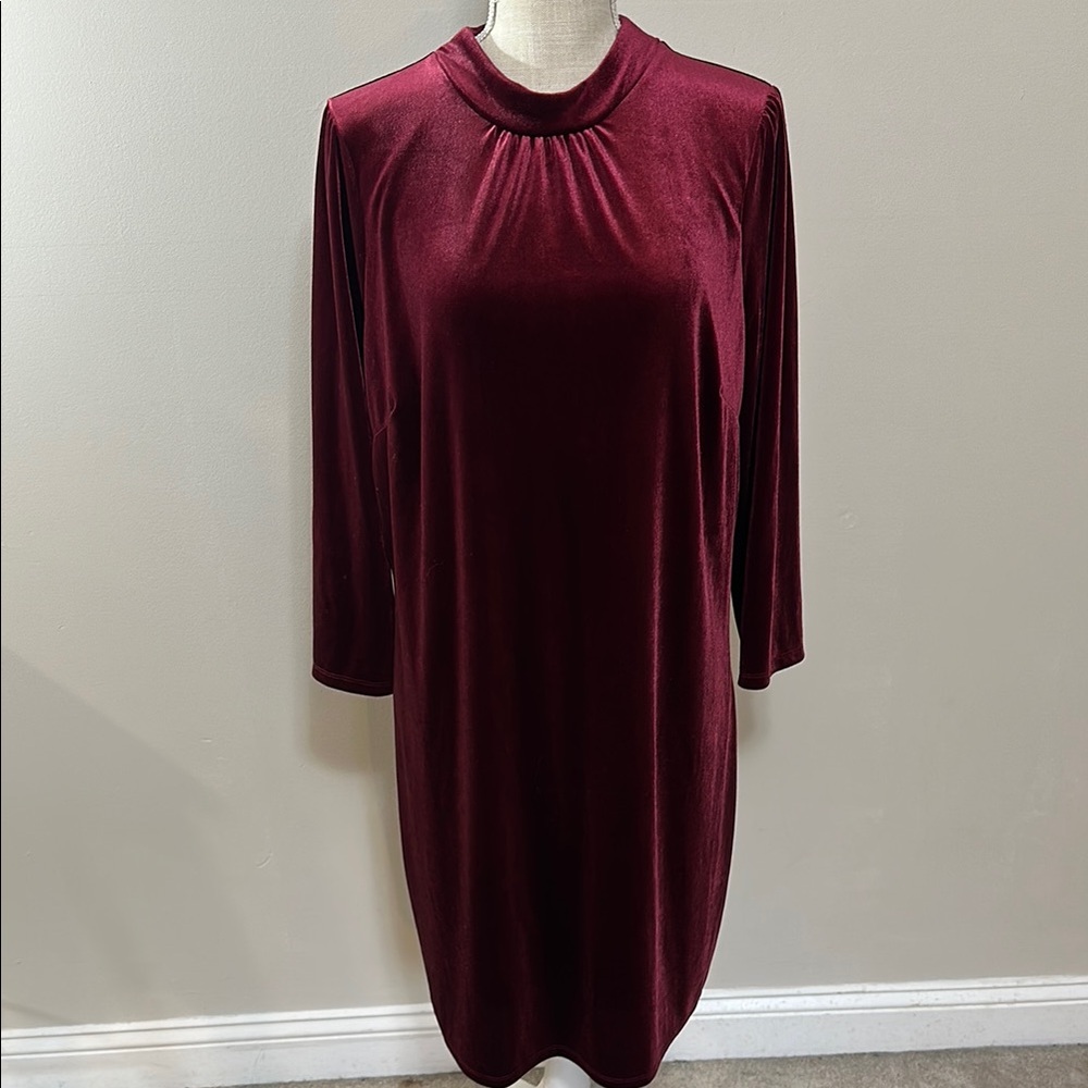 Boden Rich Burgundy Long Sleeve Dress